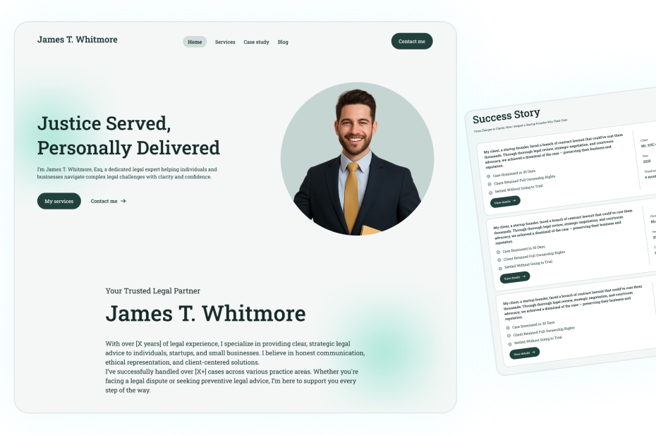 solo lawyer website ui/ux design