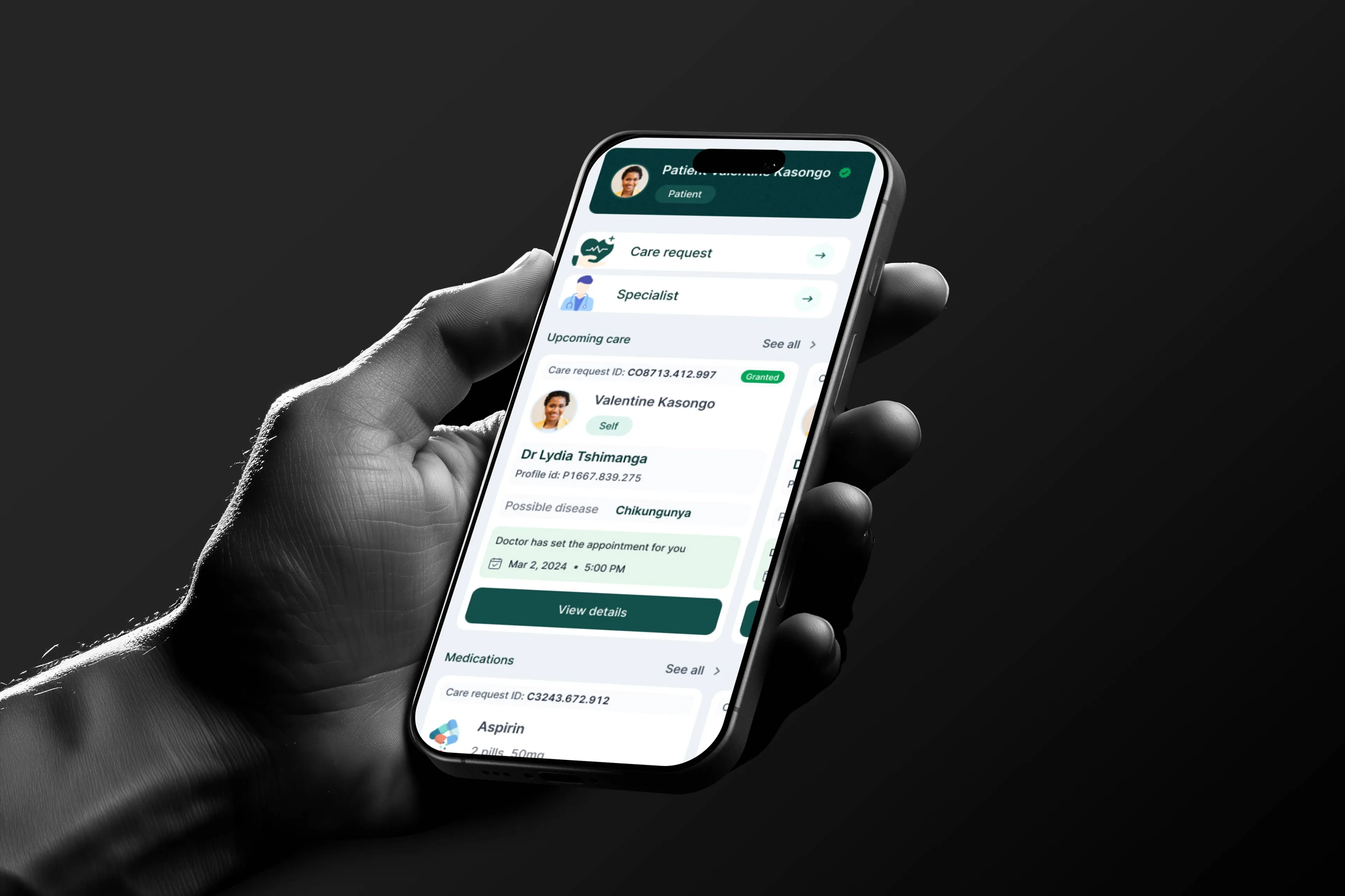 healthcare app home page design