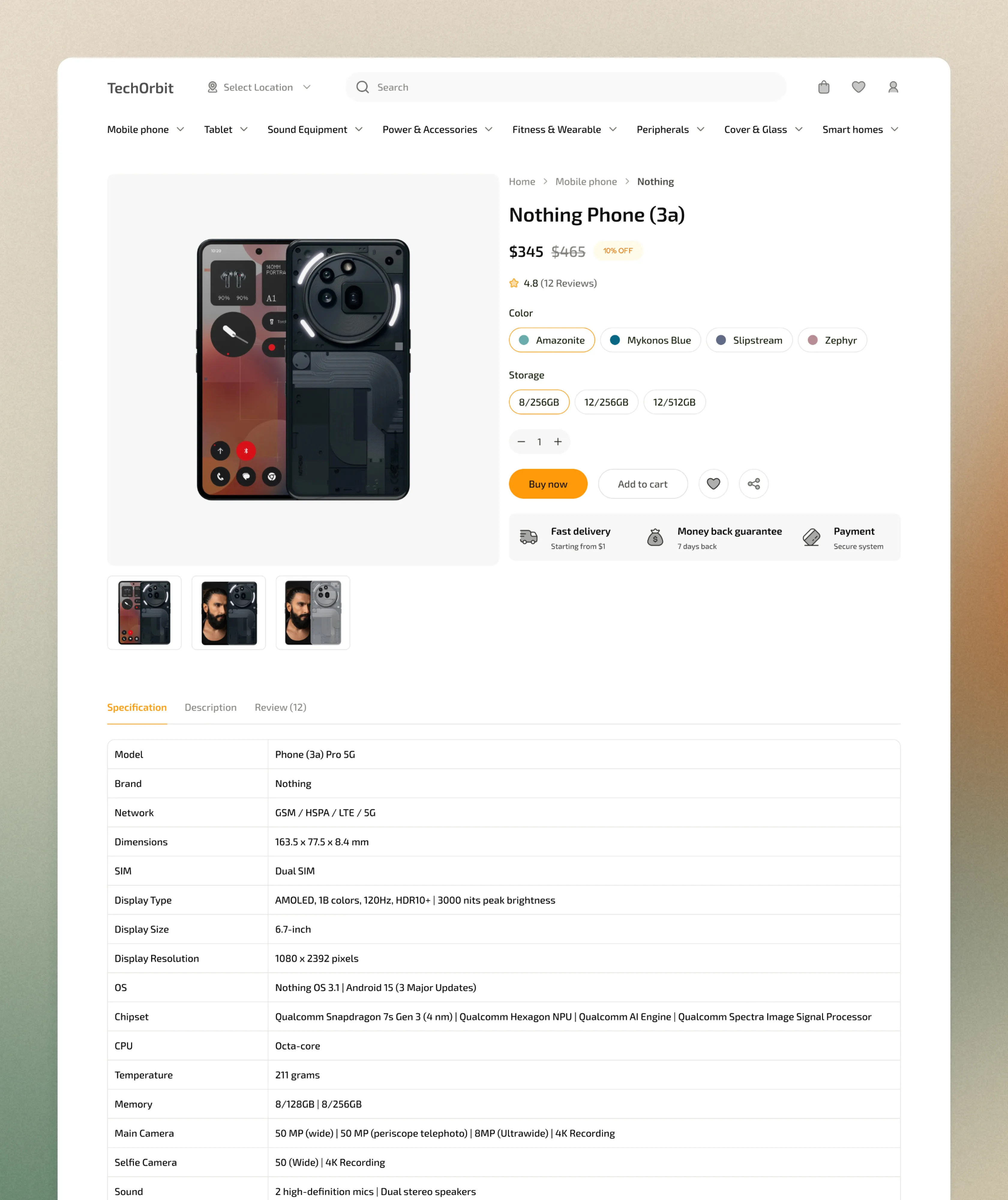 ecommerce product details ui