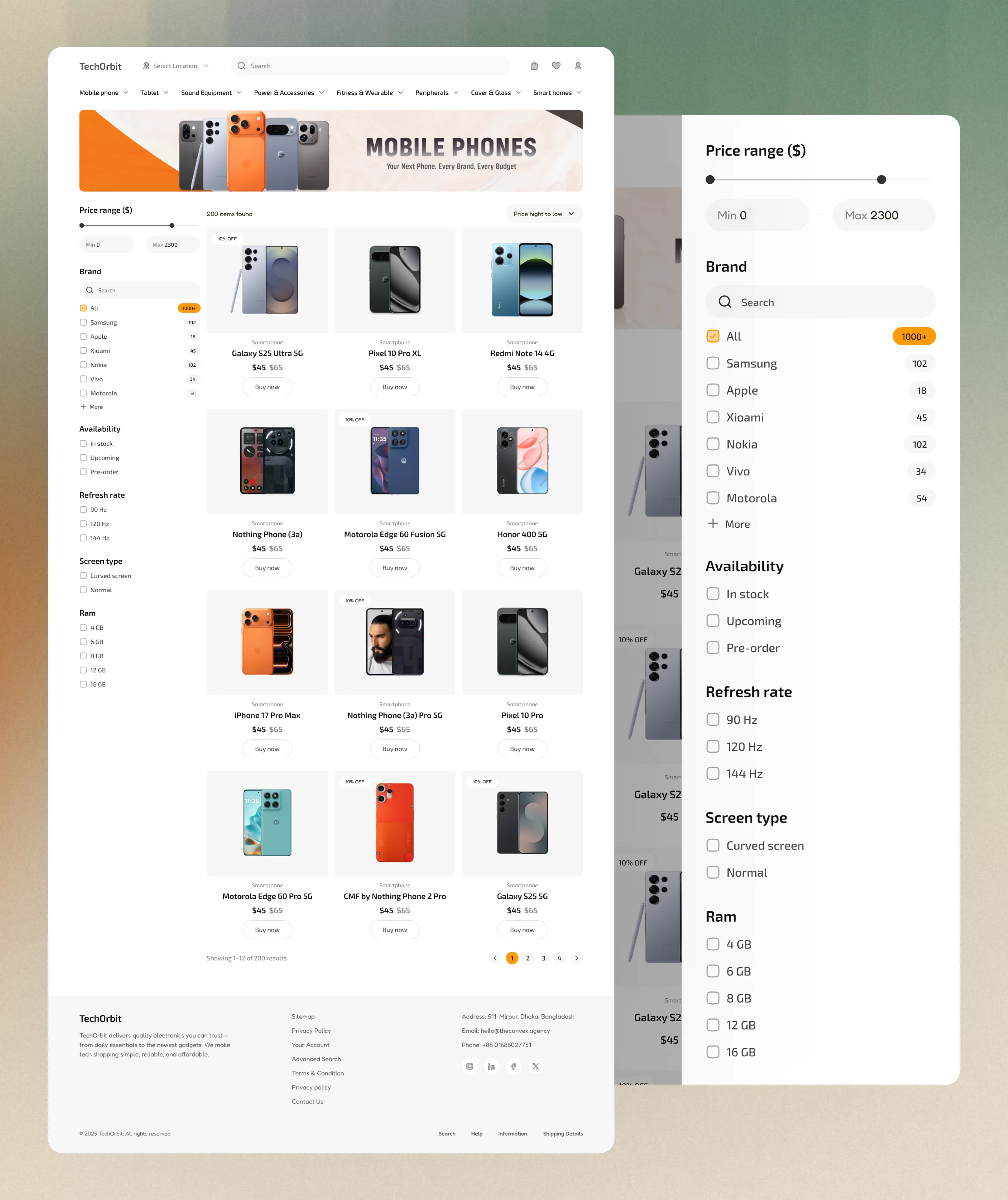 ecommerce shop page design