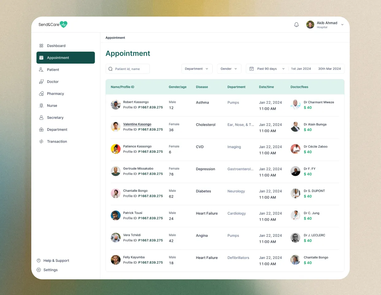appointment list