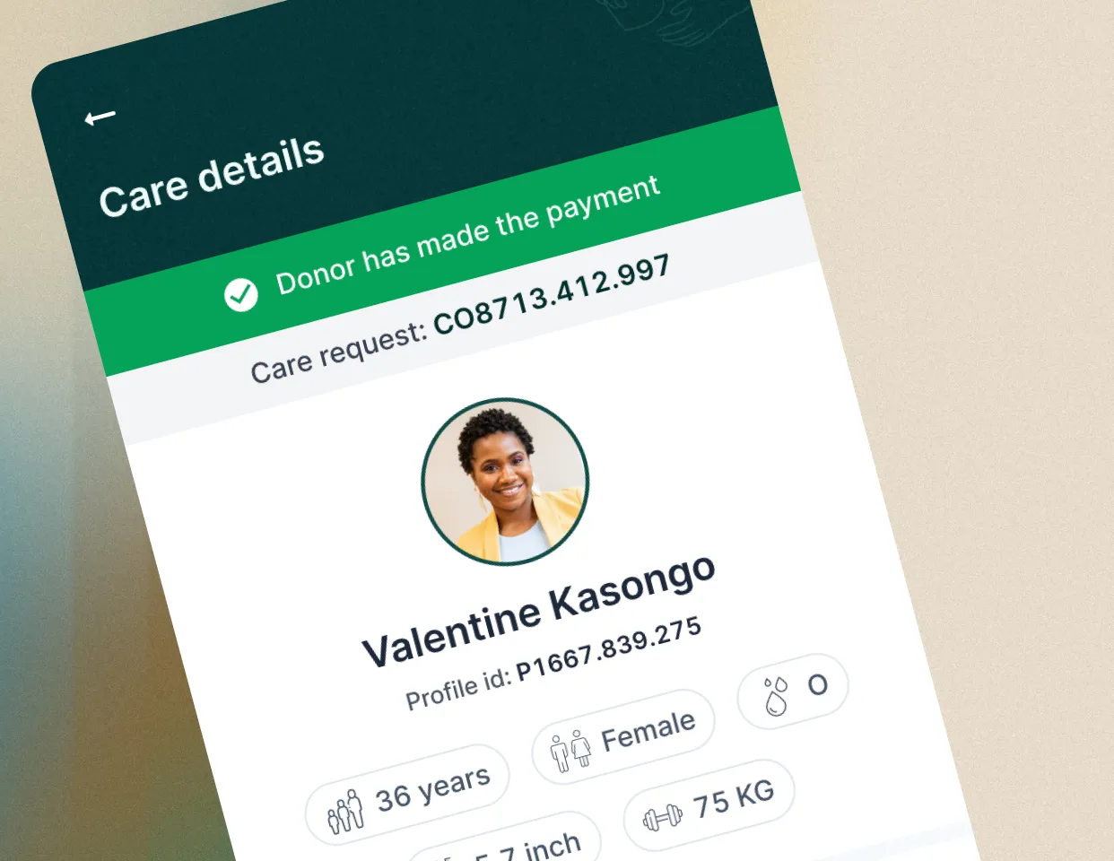 healthcare app profile ui design