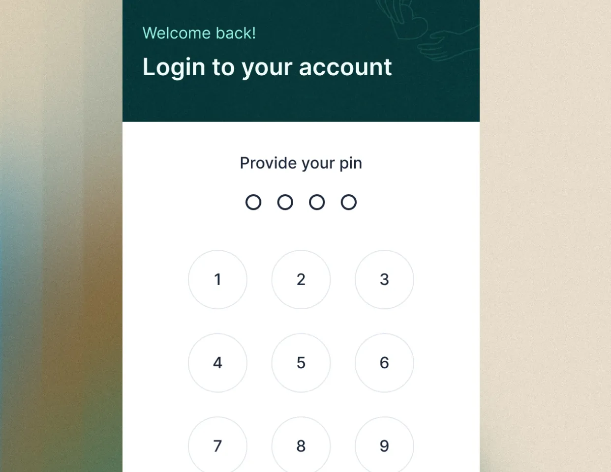 healthcare app login ui design