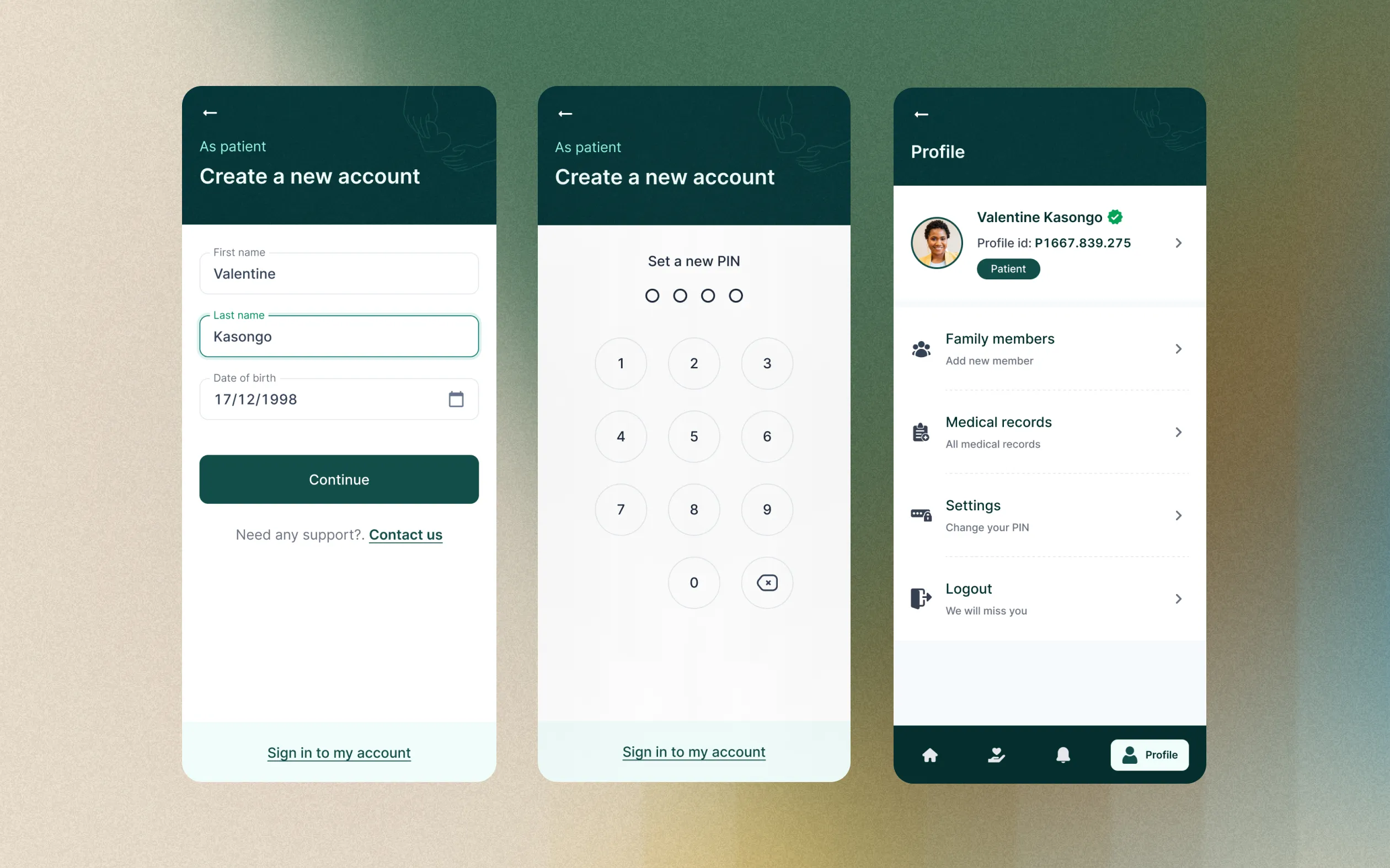 registration/sign up ui