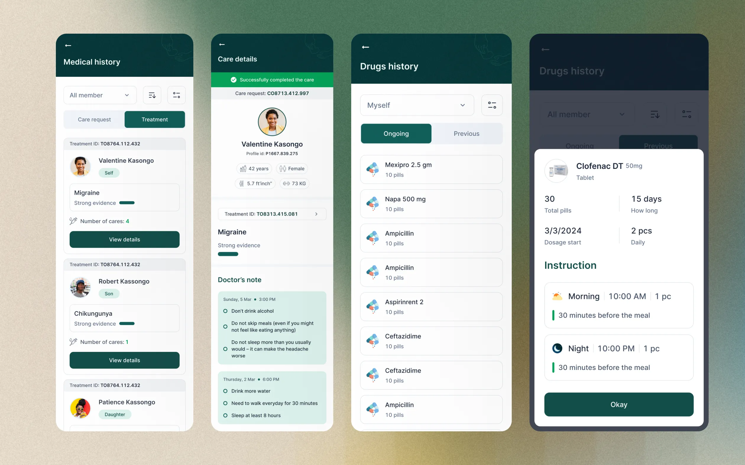 healthcare app medical history