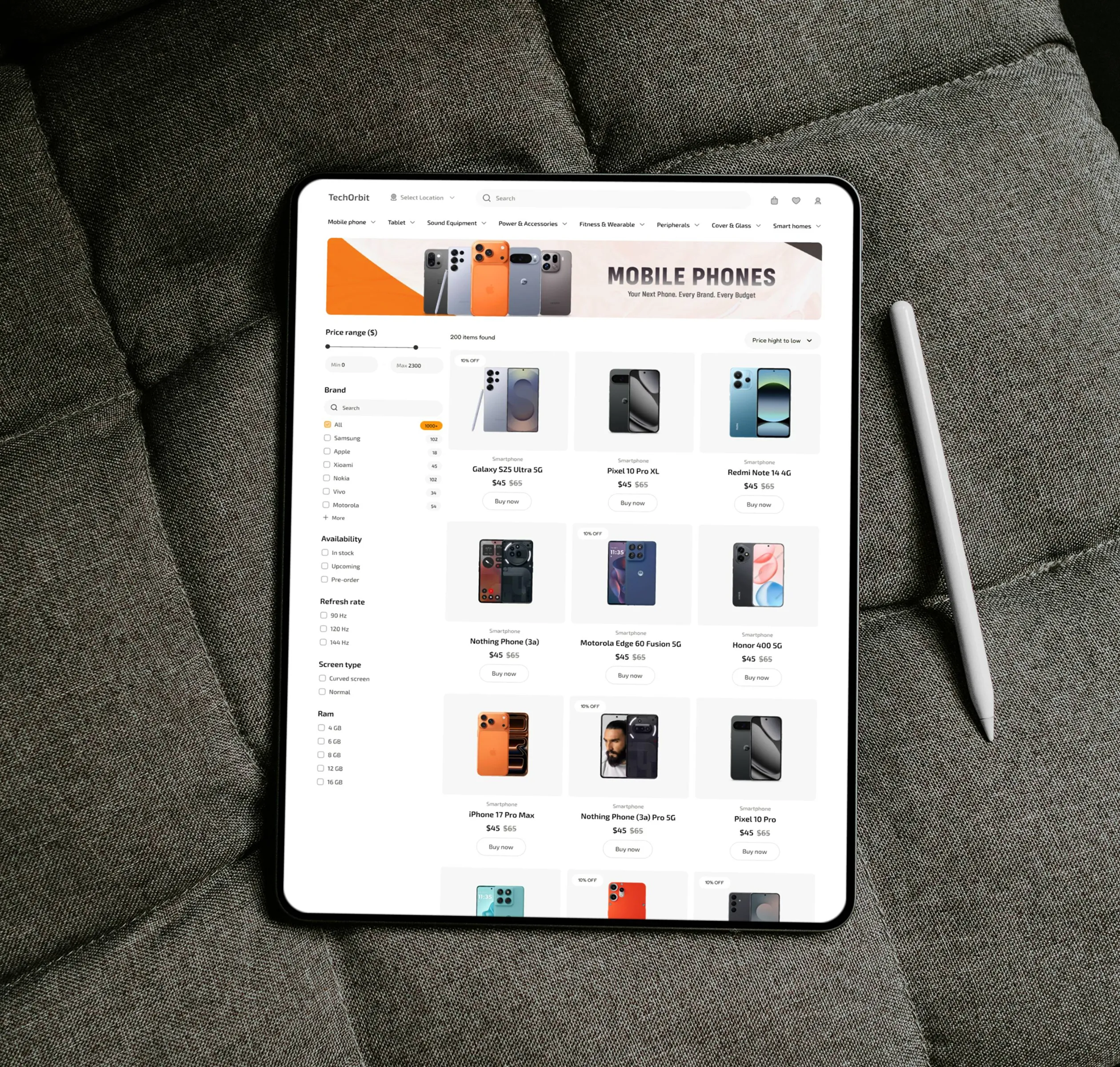 shop page design