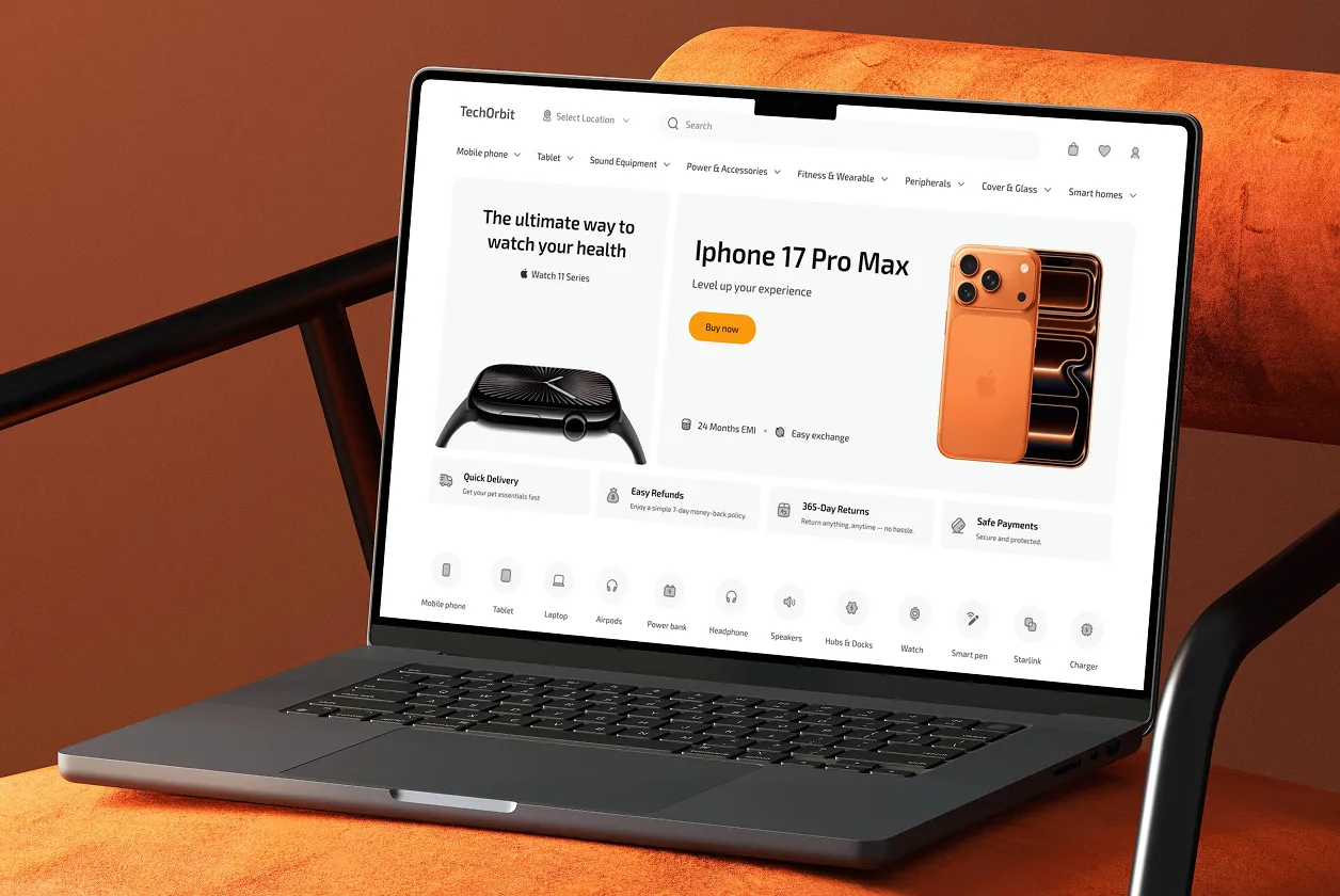 ecommerce website ui ux design - techorbit
