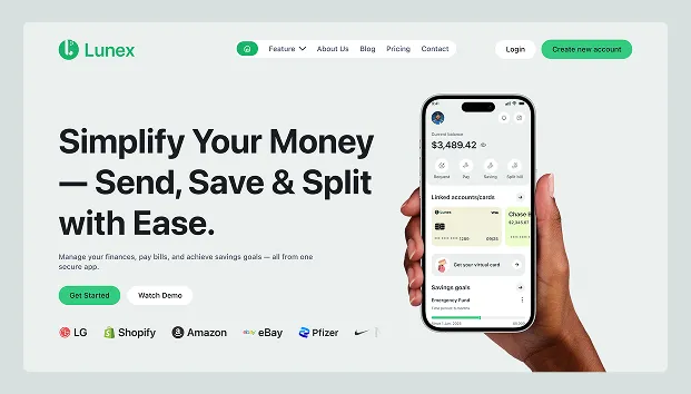fintech hero section ui design