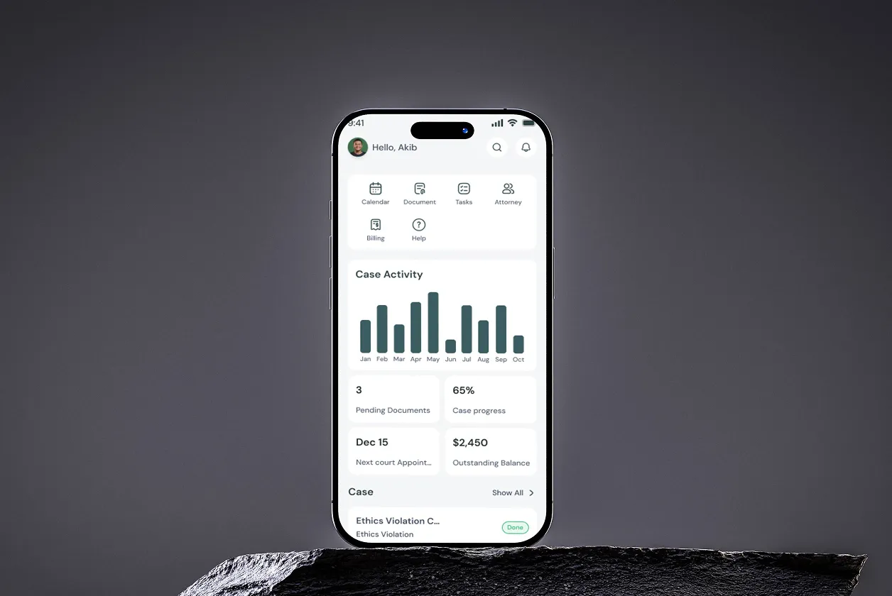 legal mobile app ui ux design-lawshere