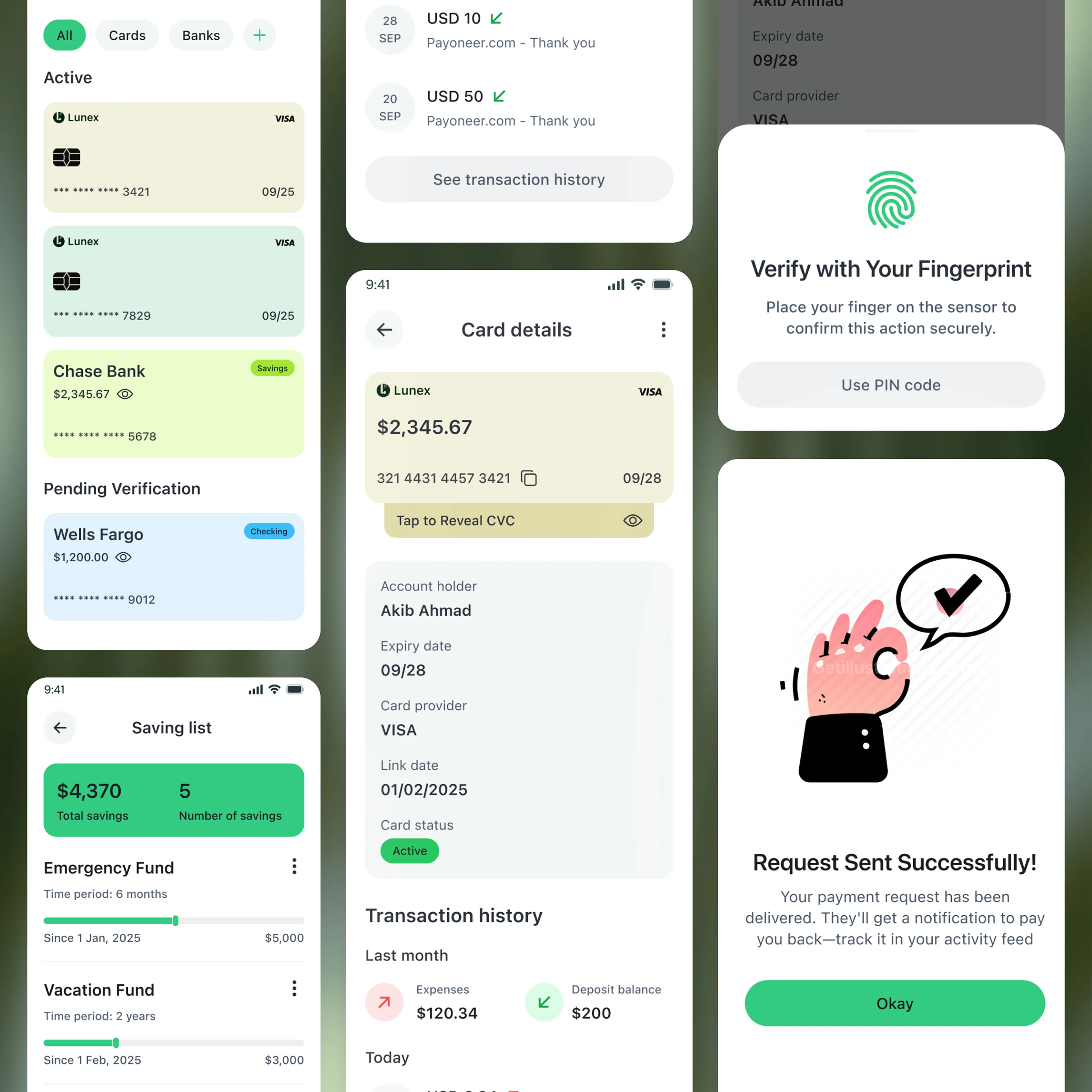lunex - fintech mobile app ui kit 
