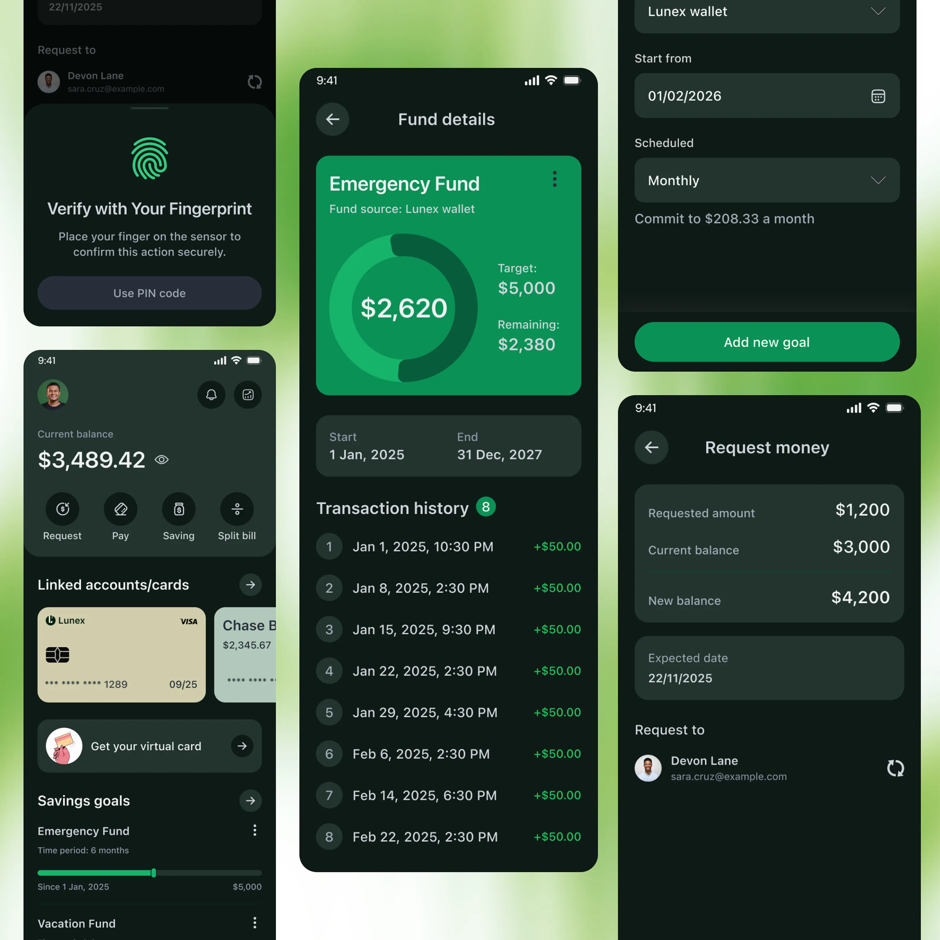lunex - fintech mobile app ui kit 
