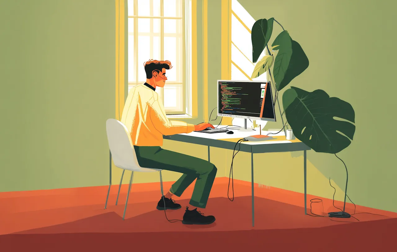 Developer working on website code during the ecommerce redesign process