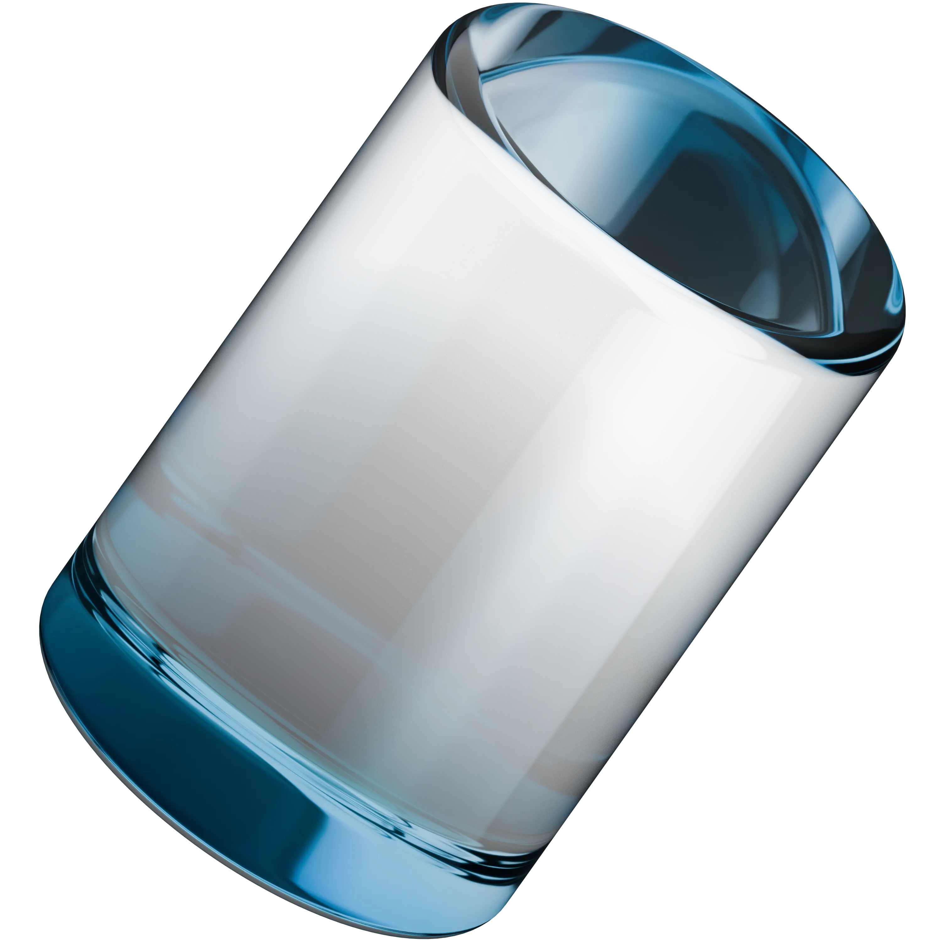 blue-cylinder-glass-shape