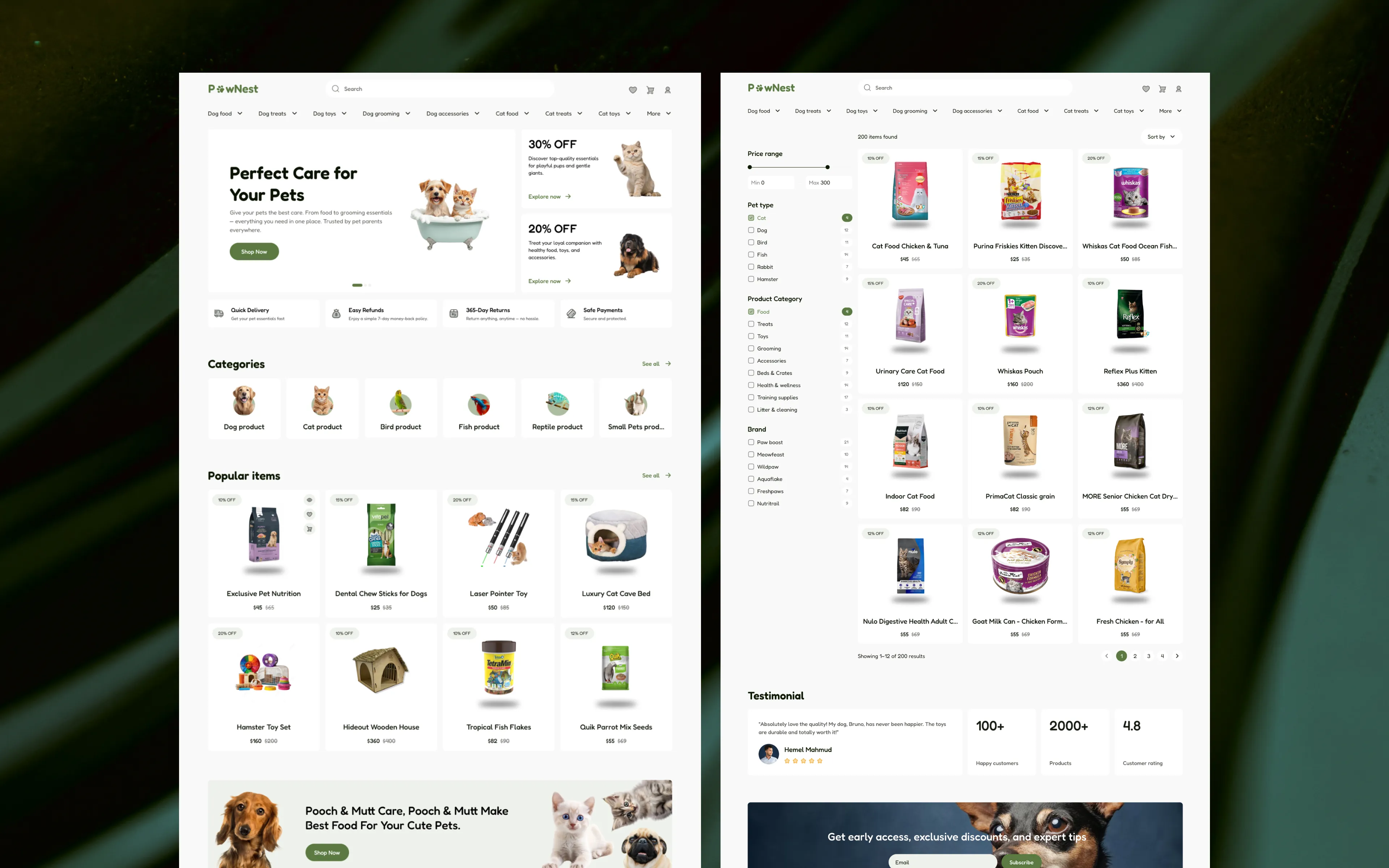 ecommerce home ui ux design