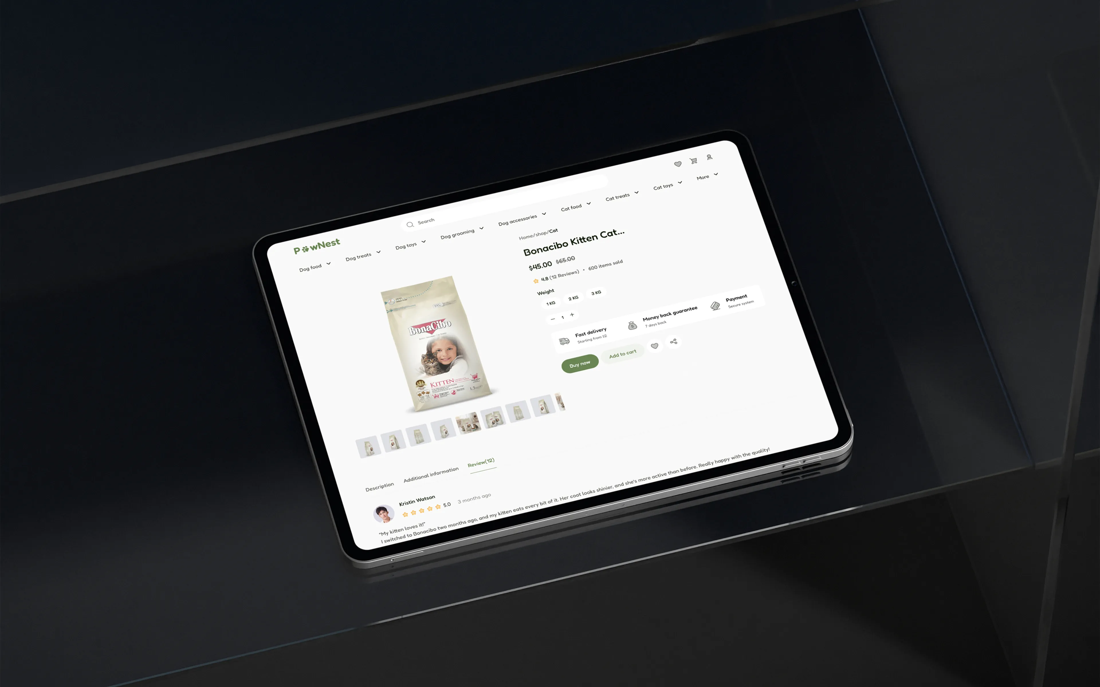 ecommerce website product page