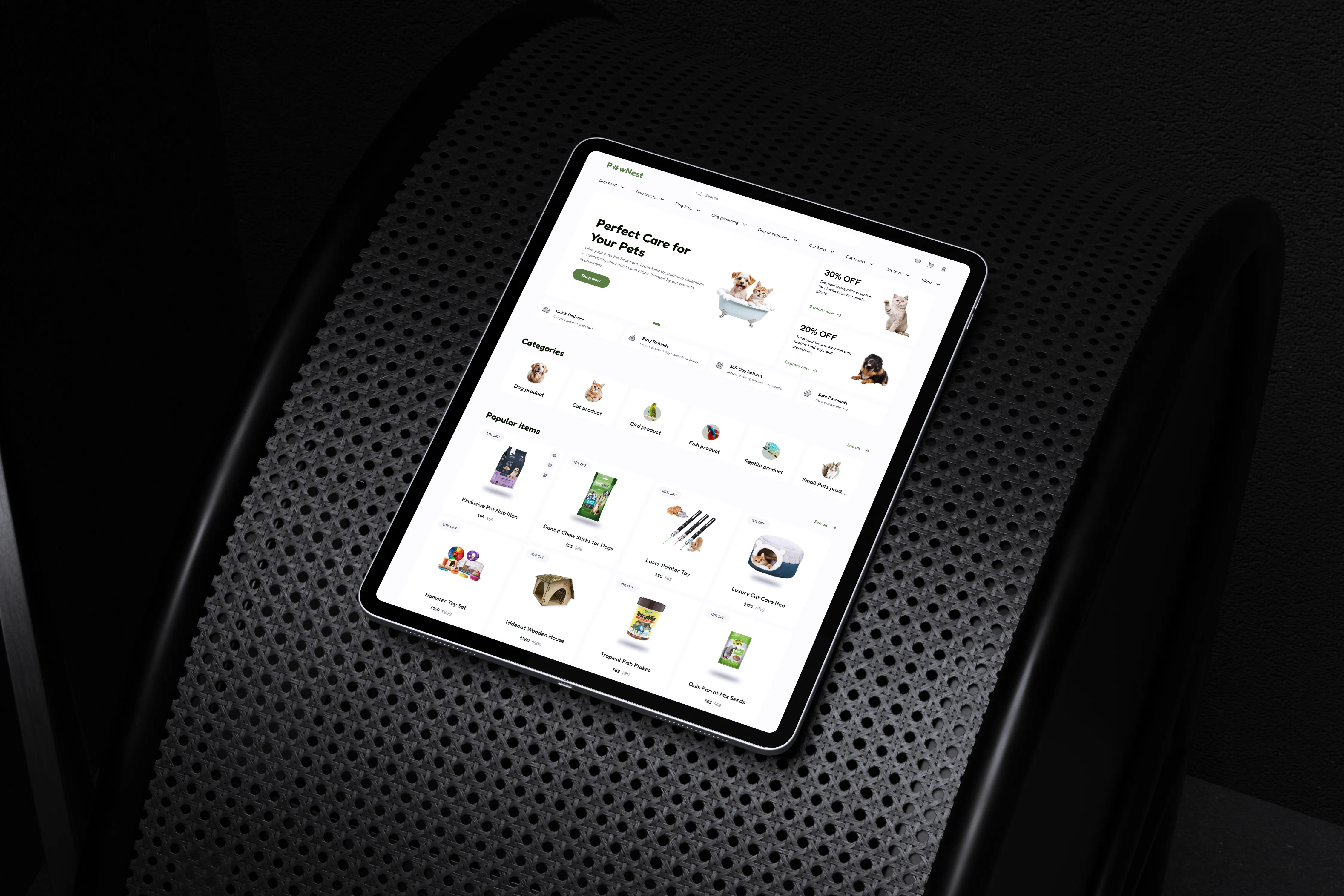 pet ecommerce website ui ux design