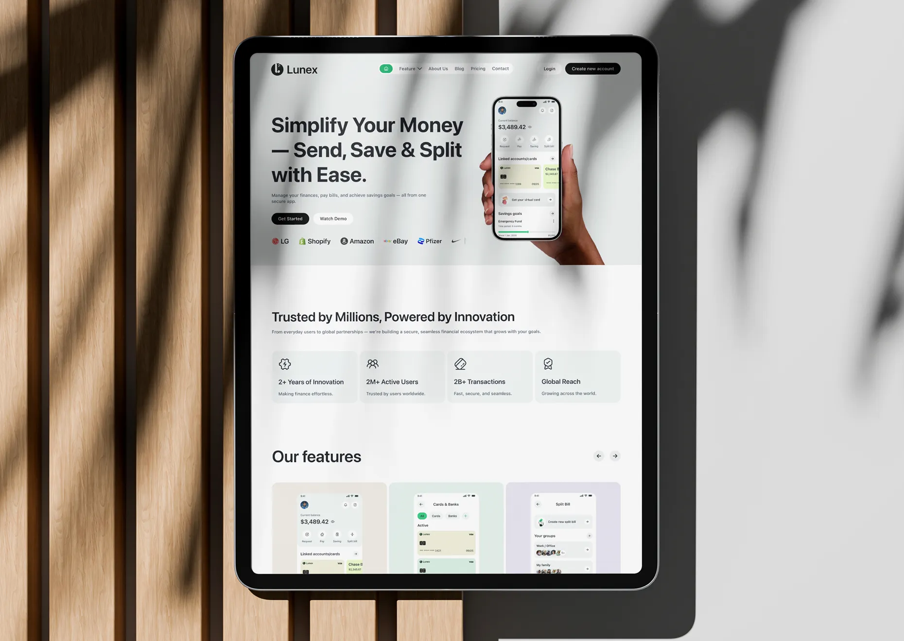 fintech website design